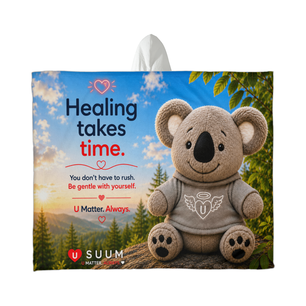 SUUM® U Matter Always Healing Companion Hooded Sherpa Fleece Blanket