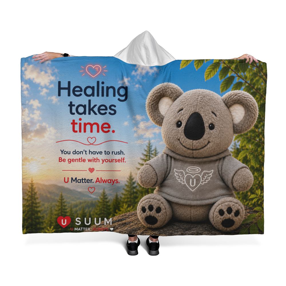 SUUM® U Matter Always Healing Companion Hooded Sherpa Fleece Blanket