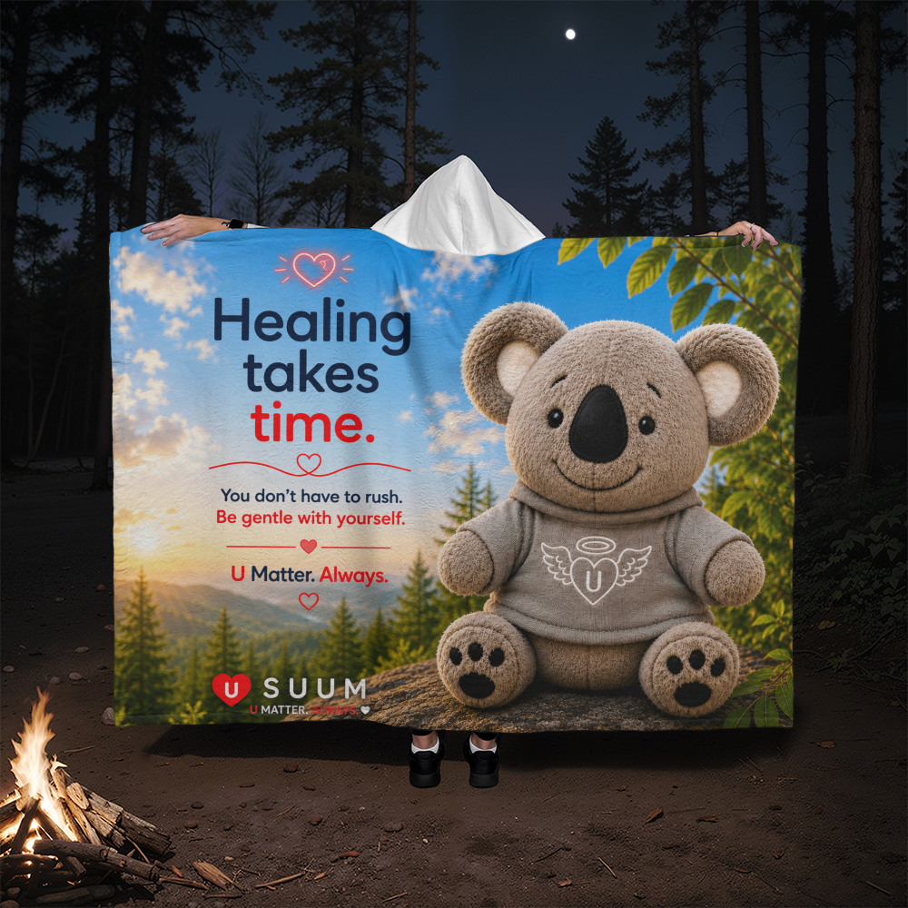 SUUM® U Matter Always Healing Companion Hooded Sherpa Fleece Blanket