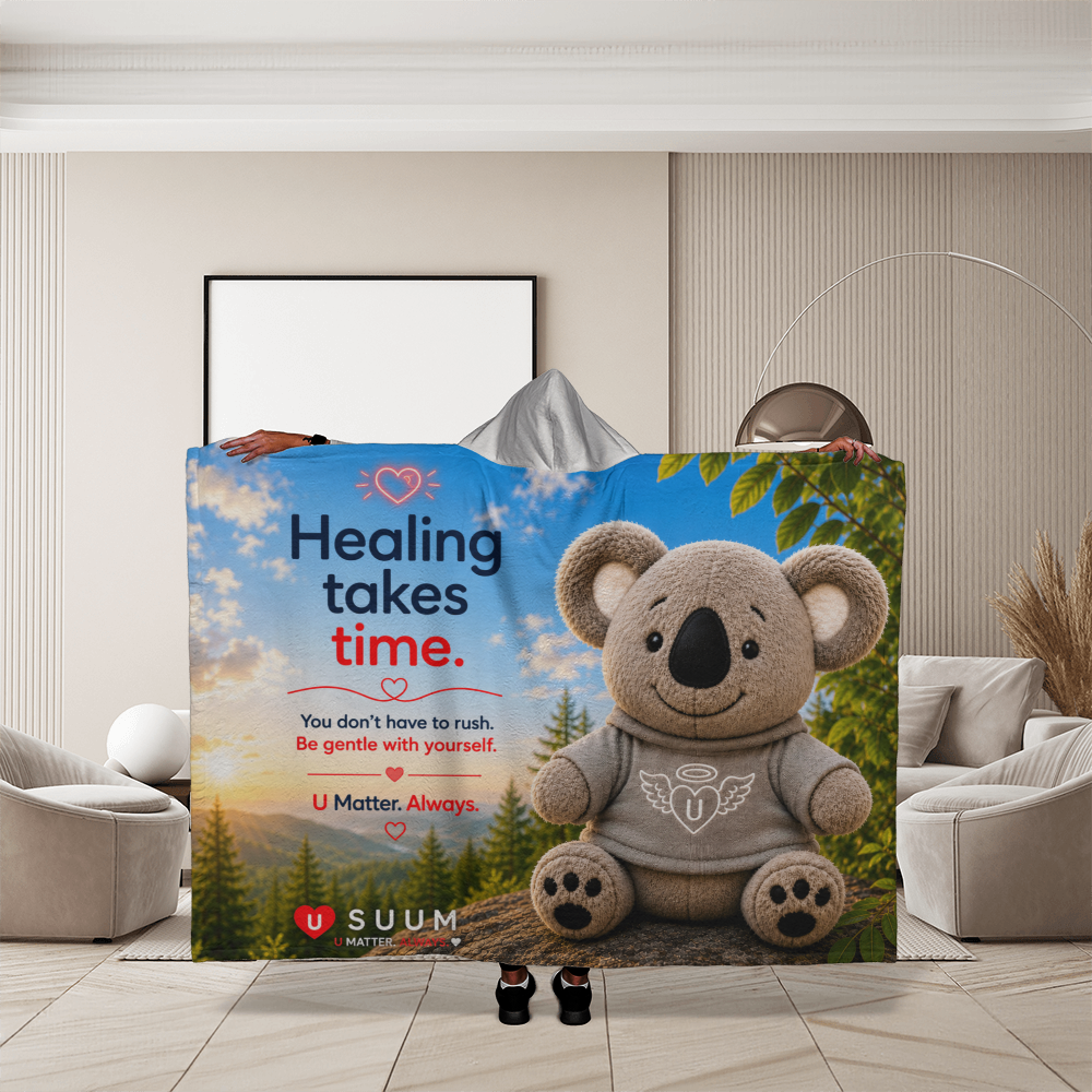 SUUM® U Matter Always Healing Companion Hooded Sherpa Fleece Blanket