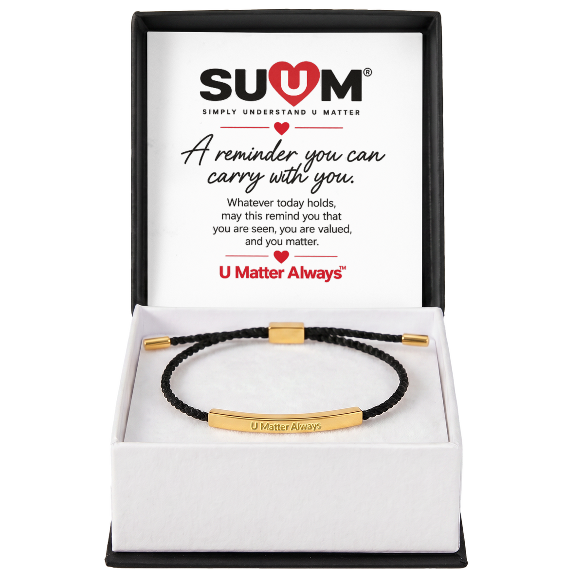 U Matter Always™ Engraved Nylon Bracelet | Meaningful Reminder Bracelet by SUUM®