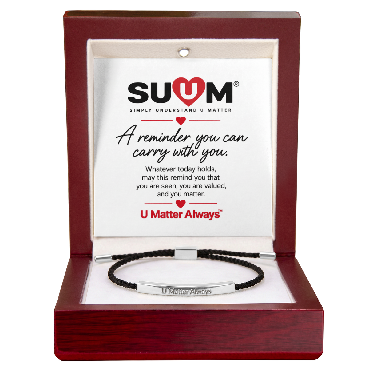 U Matter Always™ Engraved Nylon Bracelet | Meaningful Reminder Bracelet by SUUM®