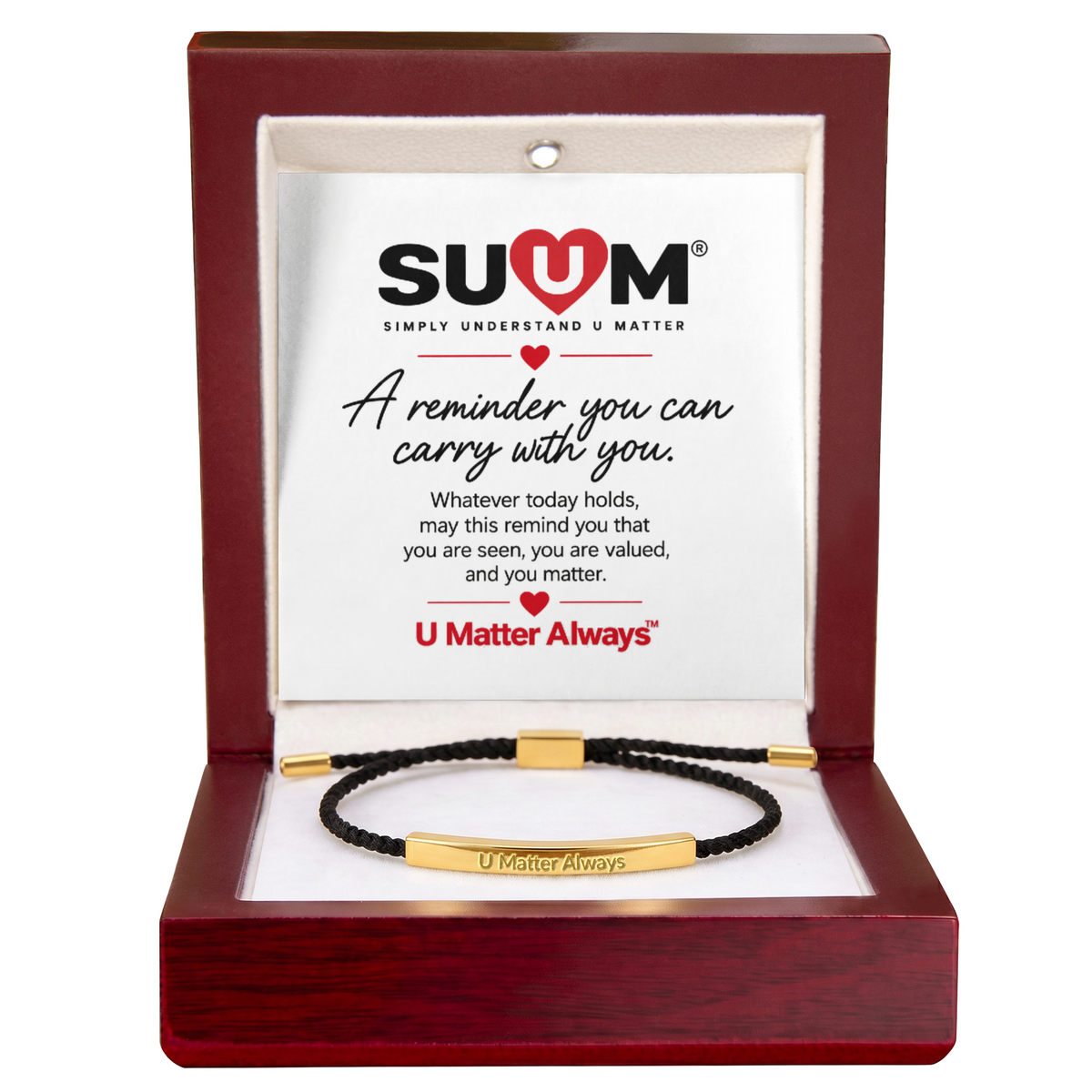 U Matter Always™ Engraved Nylon Bracelet | Meaningful Reminder Bracelet by SUUM®