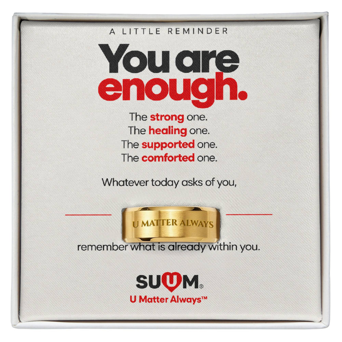 U Matter Always™ Engraved Ring for Men | Meaningful Inspirational Gift by SUUM®